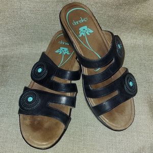 Dansko Dixie Leather Slide Platform Sandals